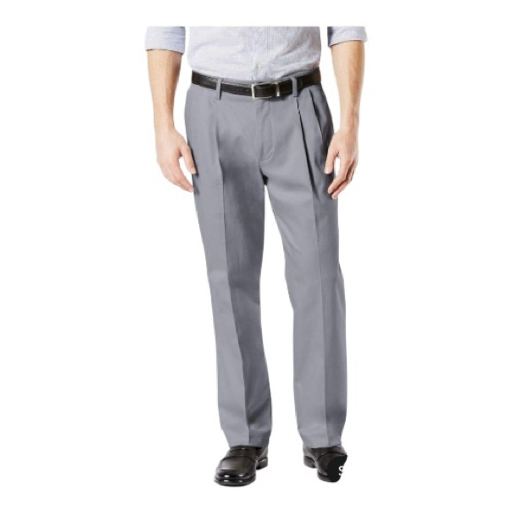 Dockers Men's Gray Flex 💪 Comfort Dress Pants Pleated